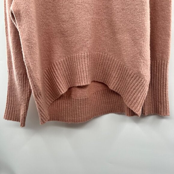 Double Zero Turtleneck Sweater Women's Size Small Pink Knit Hi Low Long Sleeve - Picture 2 of 9